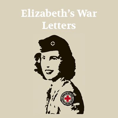 Illustrated portrait of a woman in a World War II Red Cross uniform. Link to Elizabeth's War Letters website.